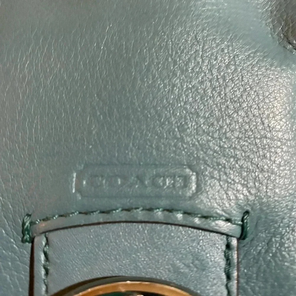 Coach vintage blue leather shoulder handbag - Picture 9 of 13